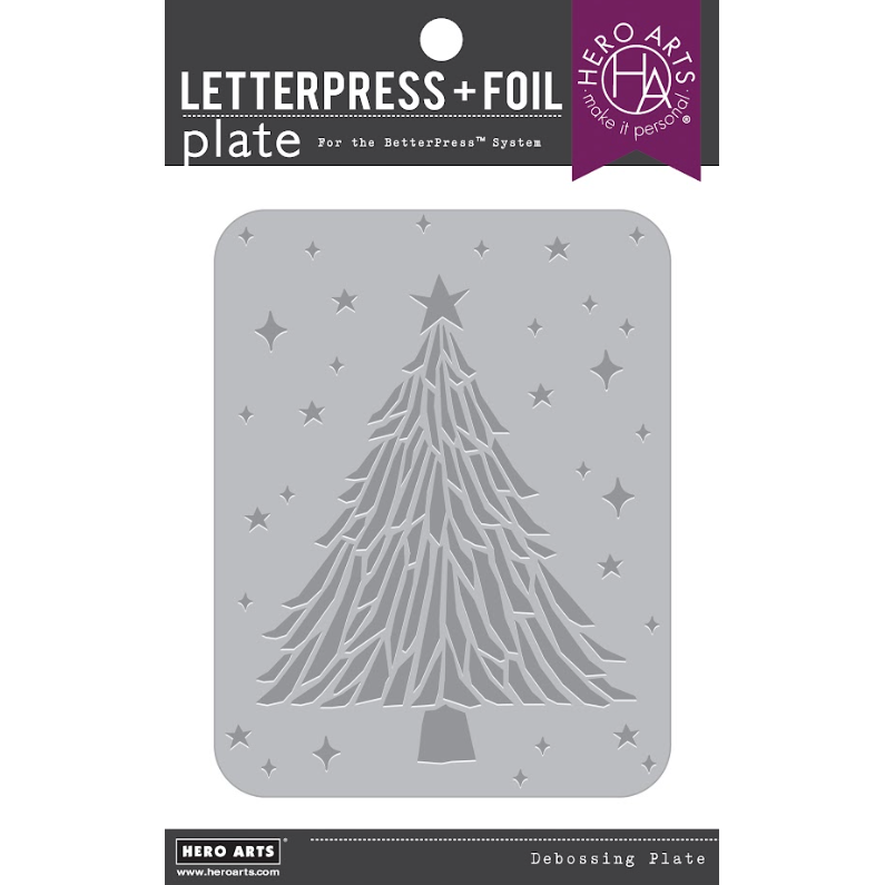 Hero Arts Sparkling Tree Letterpress and Foil Plate Plate Set hp112