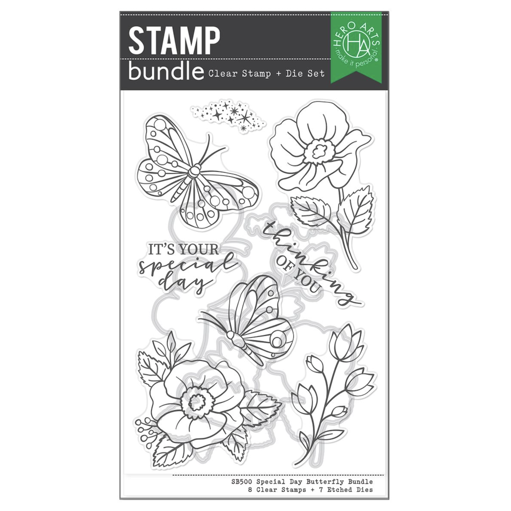 Hero Arts Special Day Butterfly Clear Stamp and Die Set sb500