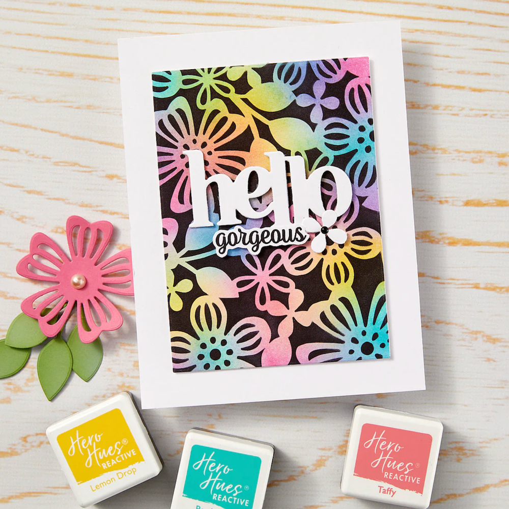 Hero Arts Spring Floral Stencil sa300 hello