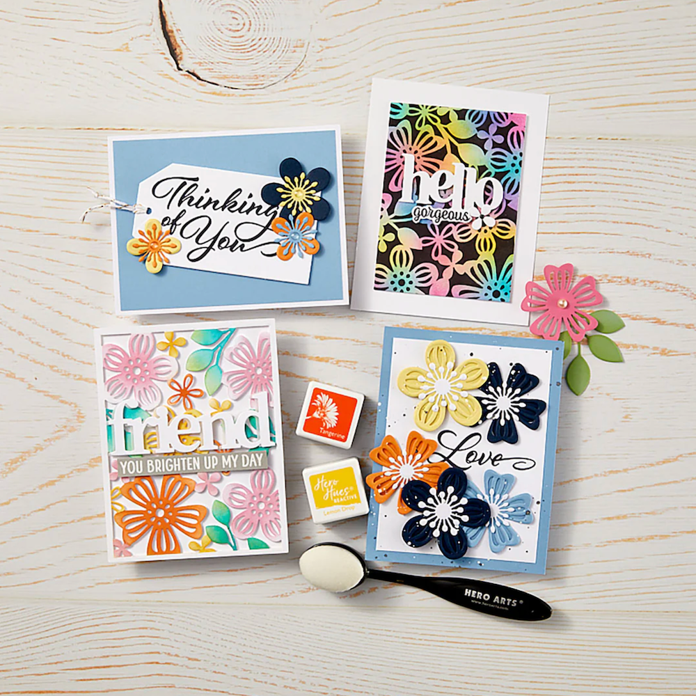 Hero Arts Spring Floral Stencil sa300 samples