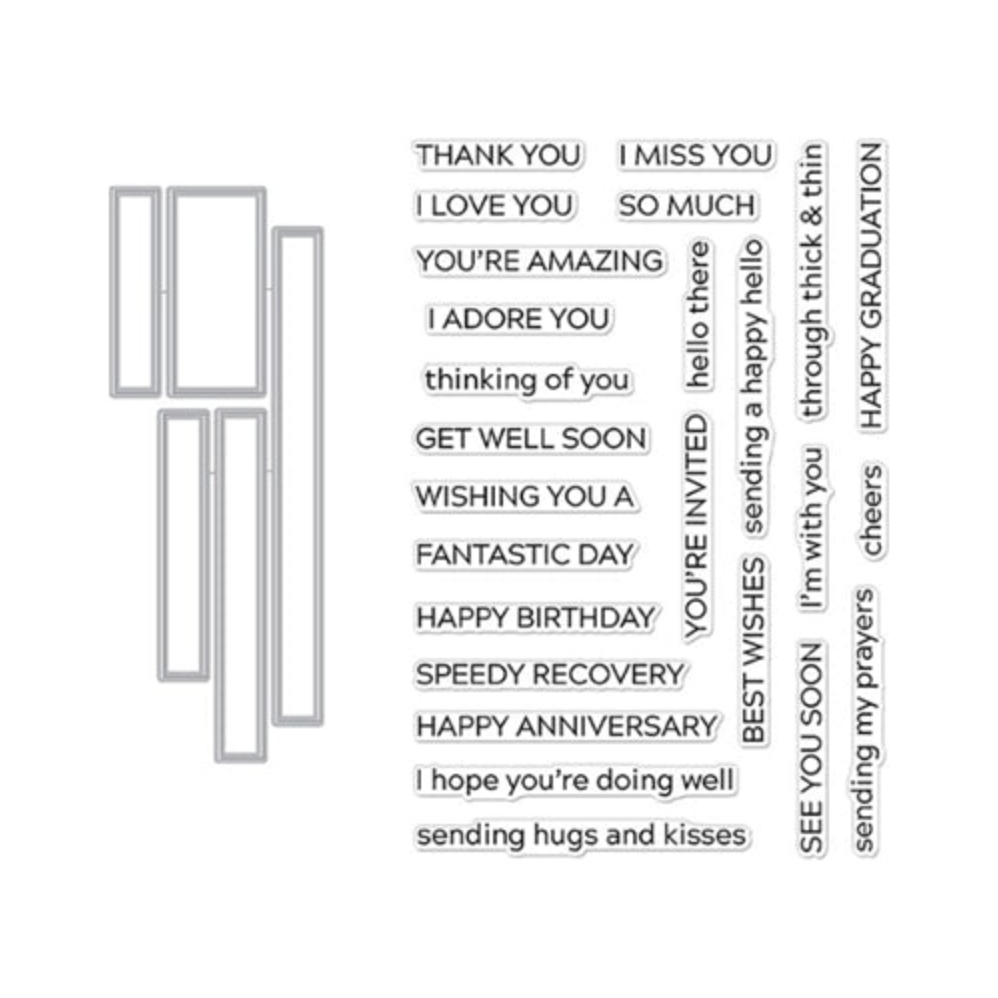 Hero Arts Stamp and Cuts XL MESSAGE STRIPS DC286
