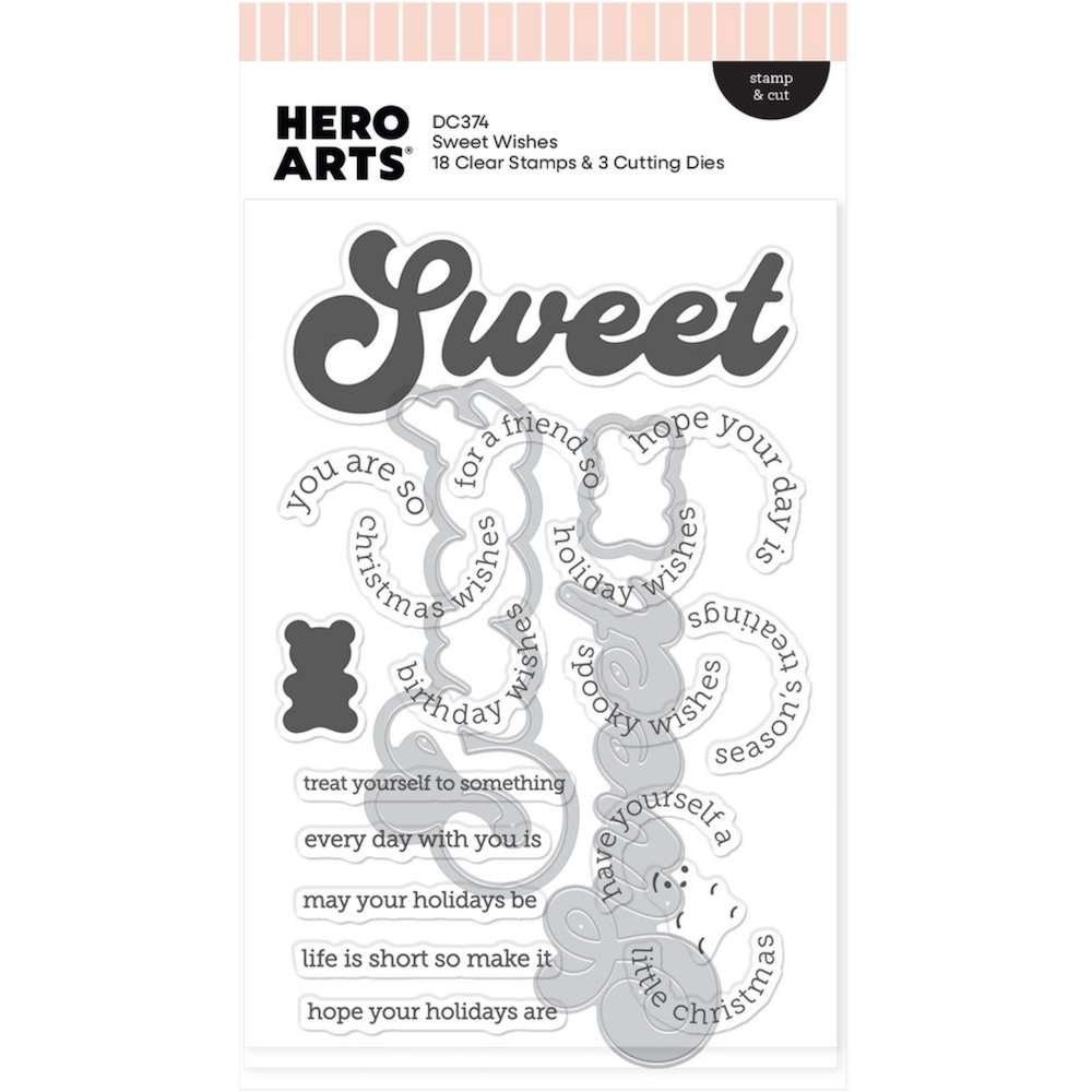 Hero Arts Sweet Wishes Clear Stamp and Die Set dc374
