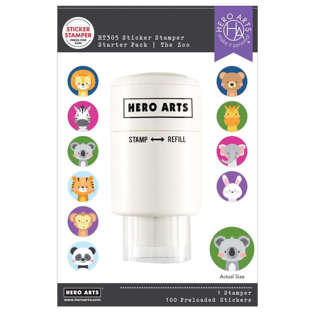 Hero Arts The Zoo Sticker Stamper Starter Pack ht305
