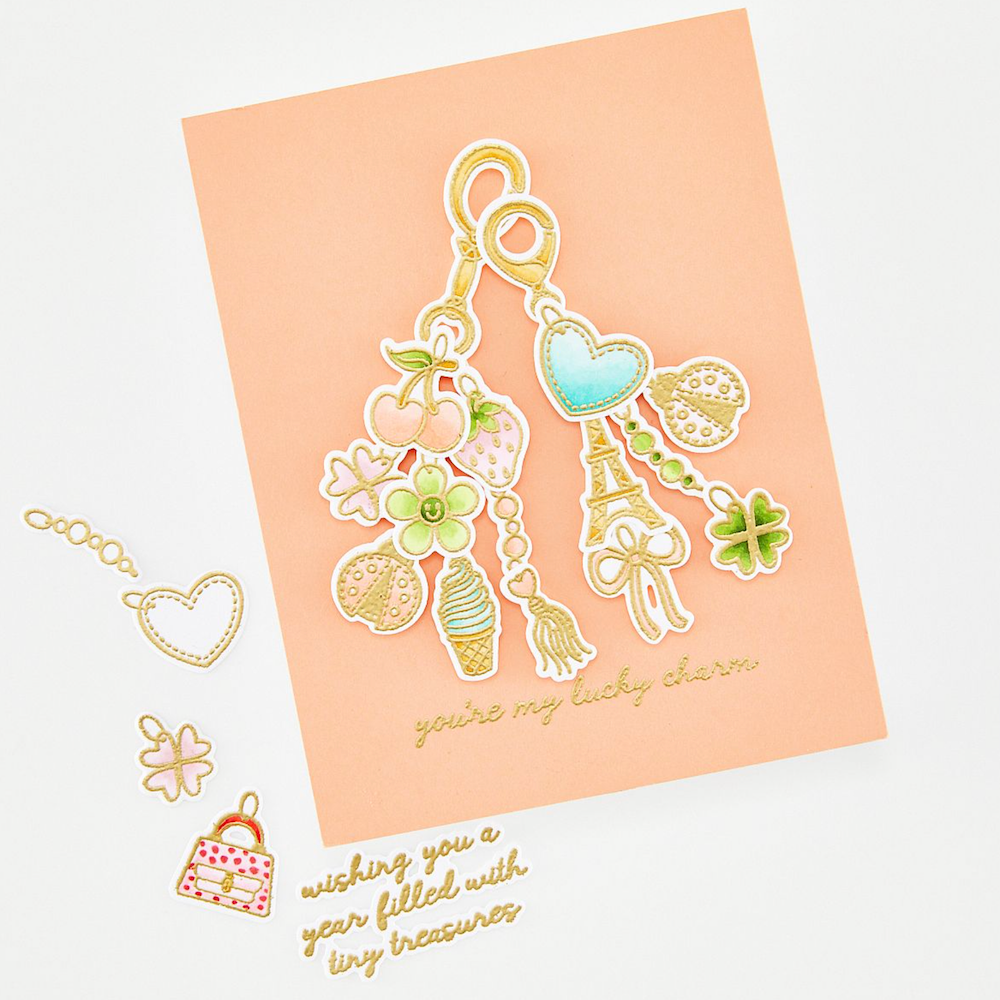Hero Arts Tiny Treasures Clear Stamp and Die Set dc353 charm