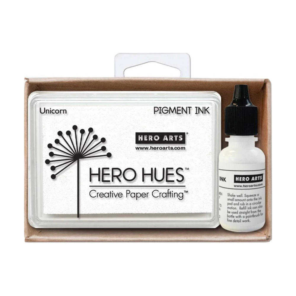 Hero Arts UNICORN WHITE Ink Pad and Reinker Set AF472