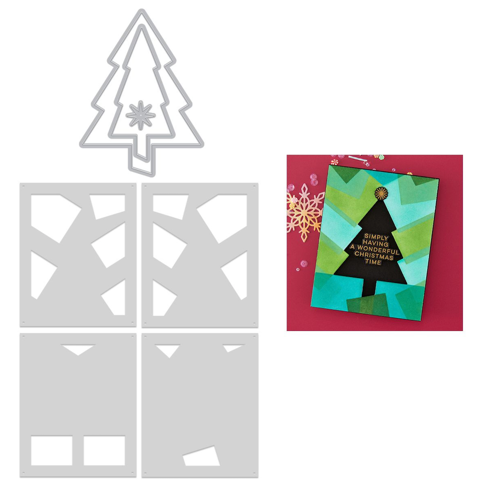 Hero Arts Very Merry Tree Die and Stencil Set wb1180