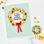 Hero Arts Very Merry Wishes Clear Stamp and Die Set dc362 bright color ornament wreath