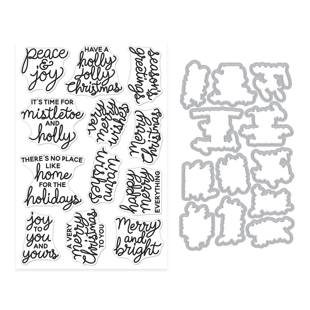 Hero Arts Very Merry Wishes Clear Stamp and Die Set dc362 product