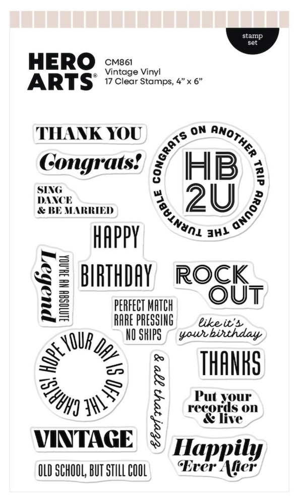 Hero Arts Vintage Vinyl Clear Stamp Set cm861