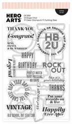 Hero Arts Vintage Vinyl Clear Stamp and Die Set dc359