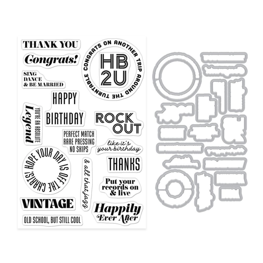 Hero Arts Vintage Vinyl Clear Stamp and Die Set dc359 product
