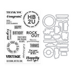 Hero Arts Vintage Vinyl Clear Stamp and Die Set dc359 product