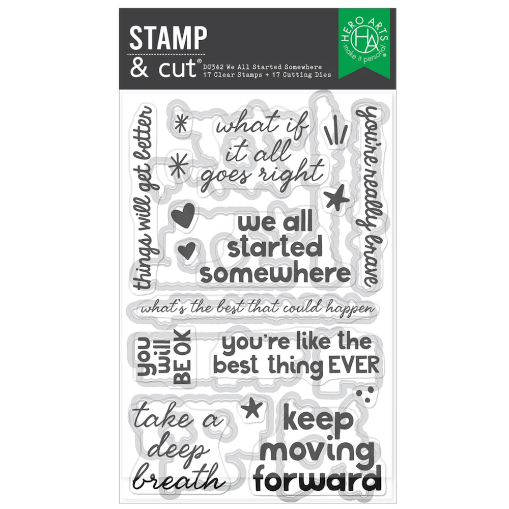 Hero Arts We All Started Somewhere Clear Stamp and Die Set dc342