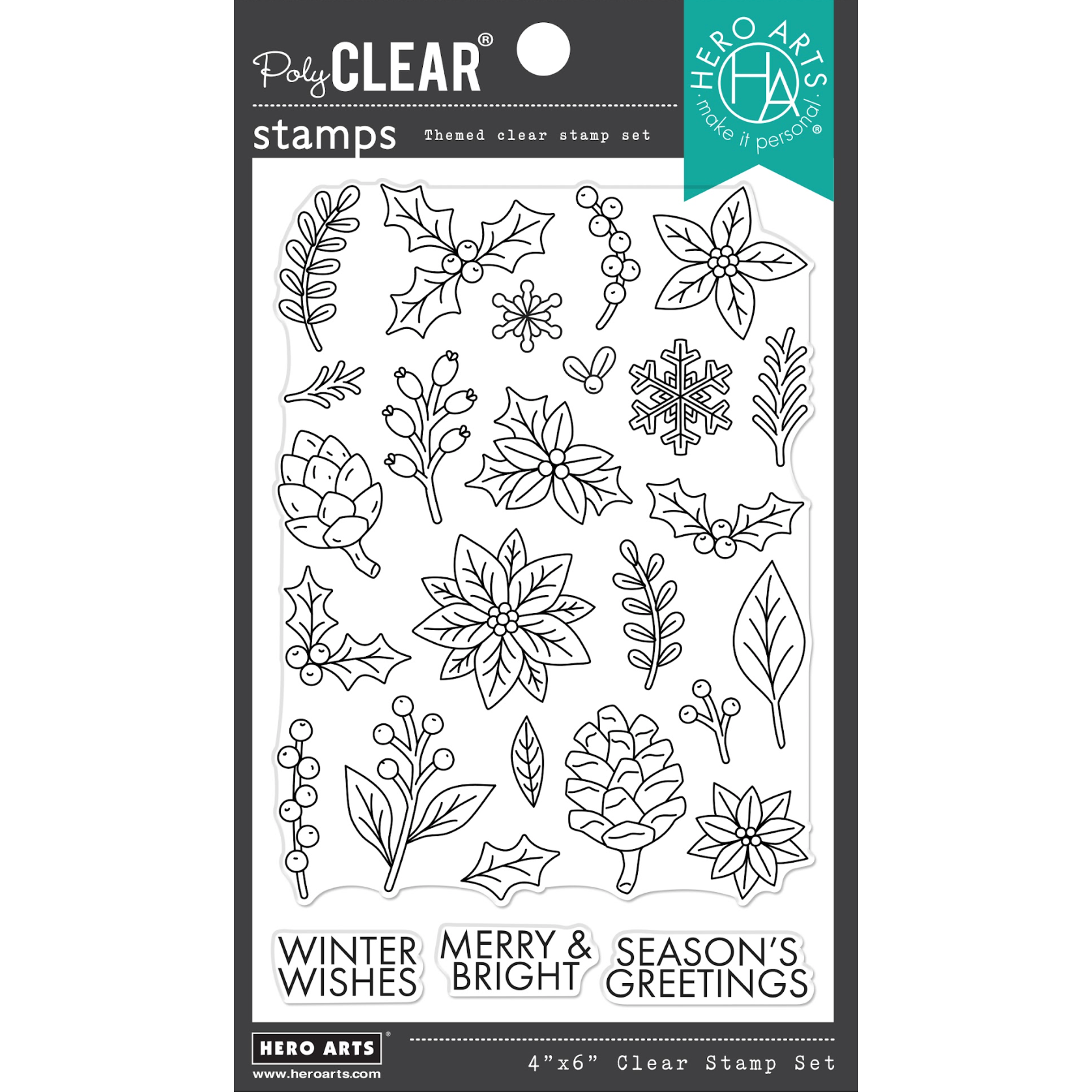 Hero Arts Winter Foliage Pattern Clear Stamp Set cm780
