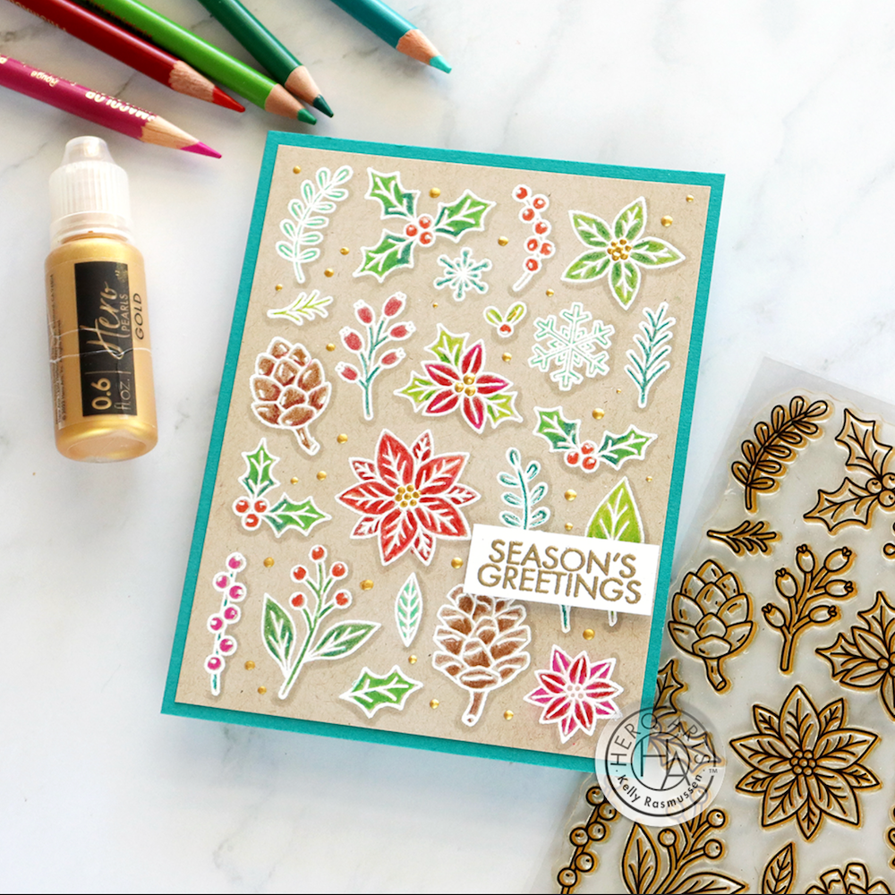 Hero Arts Winter Foliage Pattern Clear Stamp Set cm780 seasons