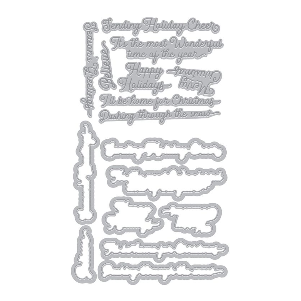 Hero Arts Winter Words Letterpress + Foil and Cut hc110 metal sentiments
