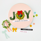 Hero Arts Winter Wreath Die Set df302 round pink joy card