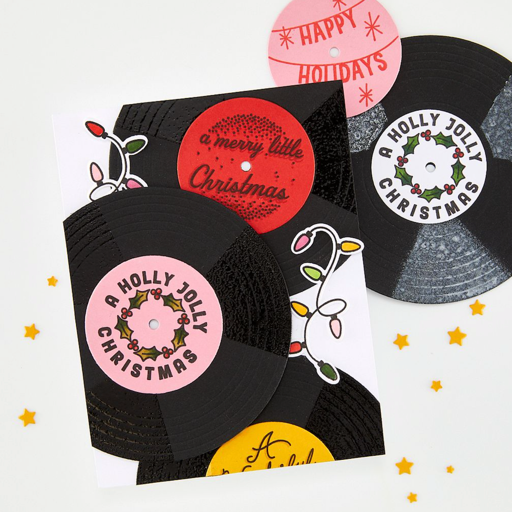 Hero Arts Wishing You Clear Stamp and Die Set dc336 christmas records