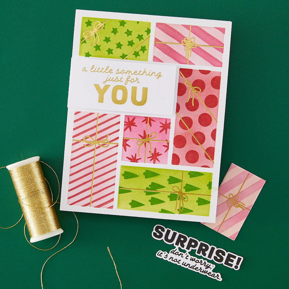 Hero Arts Wrap it Up Letterpress and Foil Plate Set hp127 you
