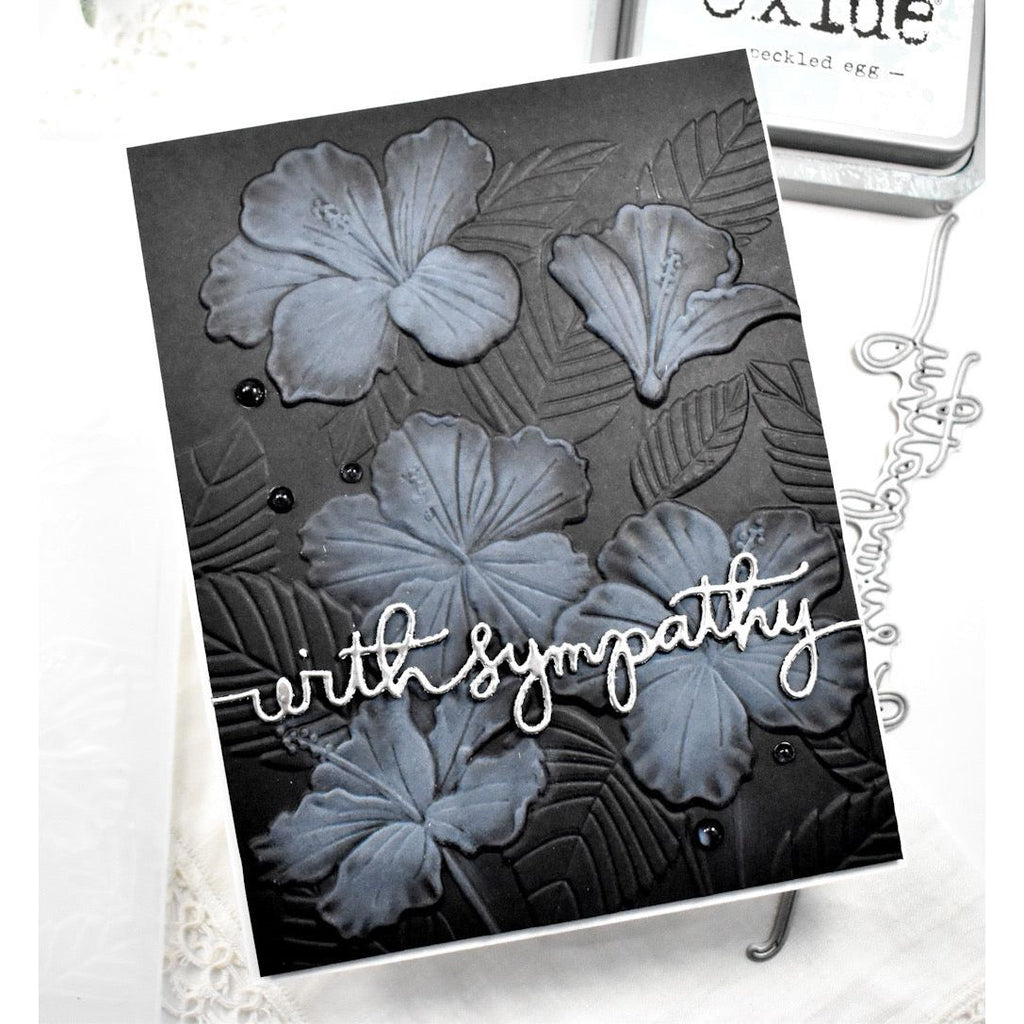 Simon Says Stamp Embossing Folder Hibiscus Cluster sf356 Stamptember SympathyCard 