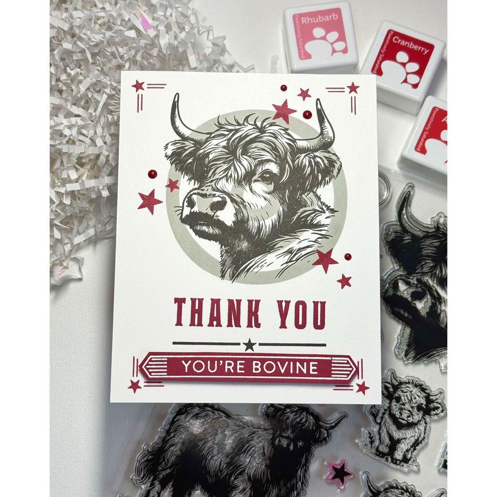 Simon Says Clear Stamps Highland Cows 2267ssc STAMPtember Thank You Card