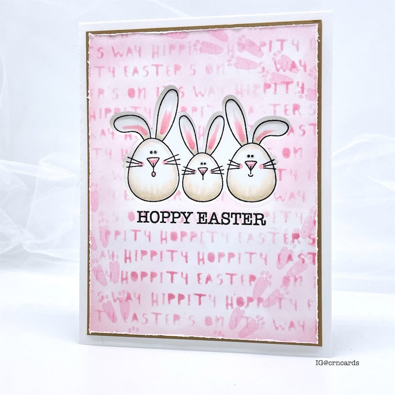 Simon Says Stamp Stencil Hippity Hoppity 1023mt Splendor Easter Card