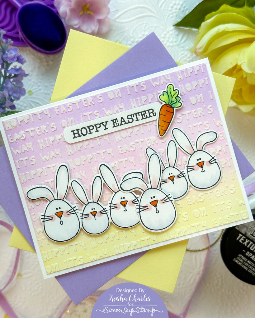 Simon Says Stamp Stencil Hippity Hoppity 1023mt Splendor Easter Card | color-code:ALT06