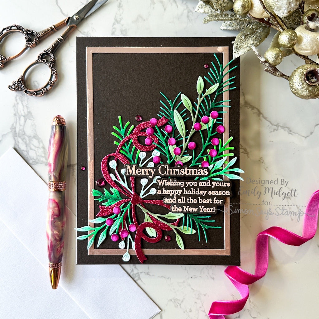 Simon Says Stamp Ho Ho Holiday Greens Wafer Dies s1062 Sugar and Spice Christmas Card | color-code:ALT06