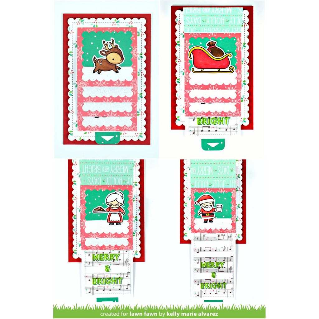 Lawn Fawn Ho-Ho-Holidays Clear Stamps lf2029 Merry and Bright