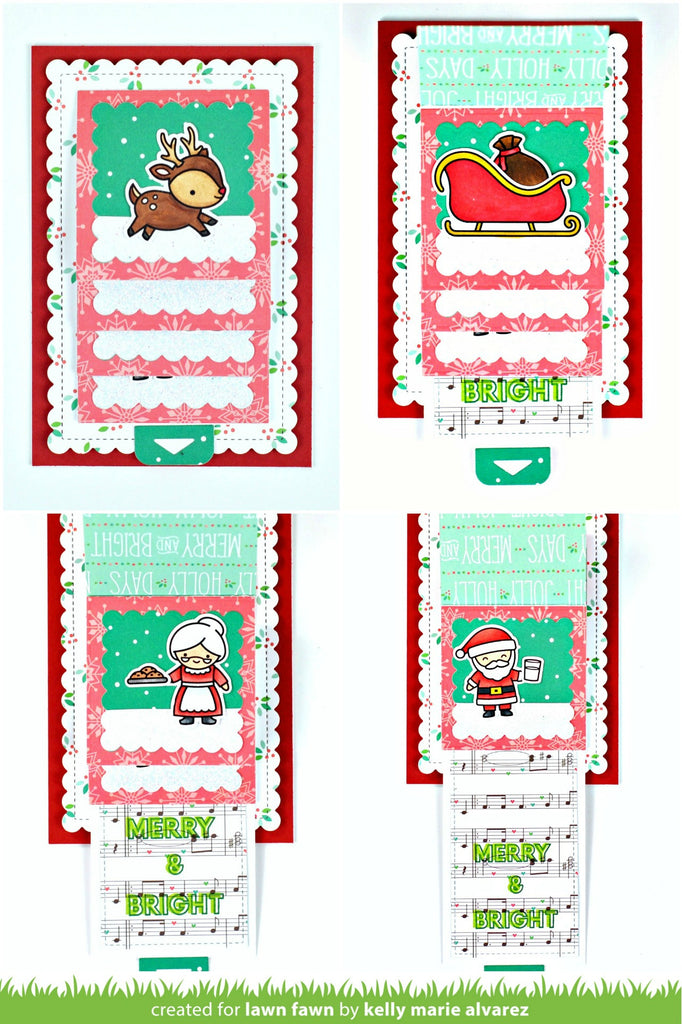 Lawn Fawn Ho-Ho-Holidays Clear Stamps lf2029 Merry and Bright