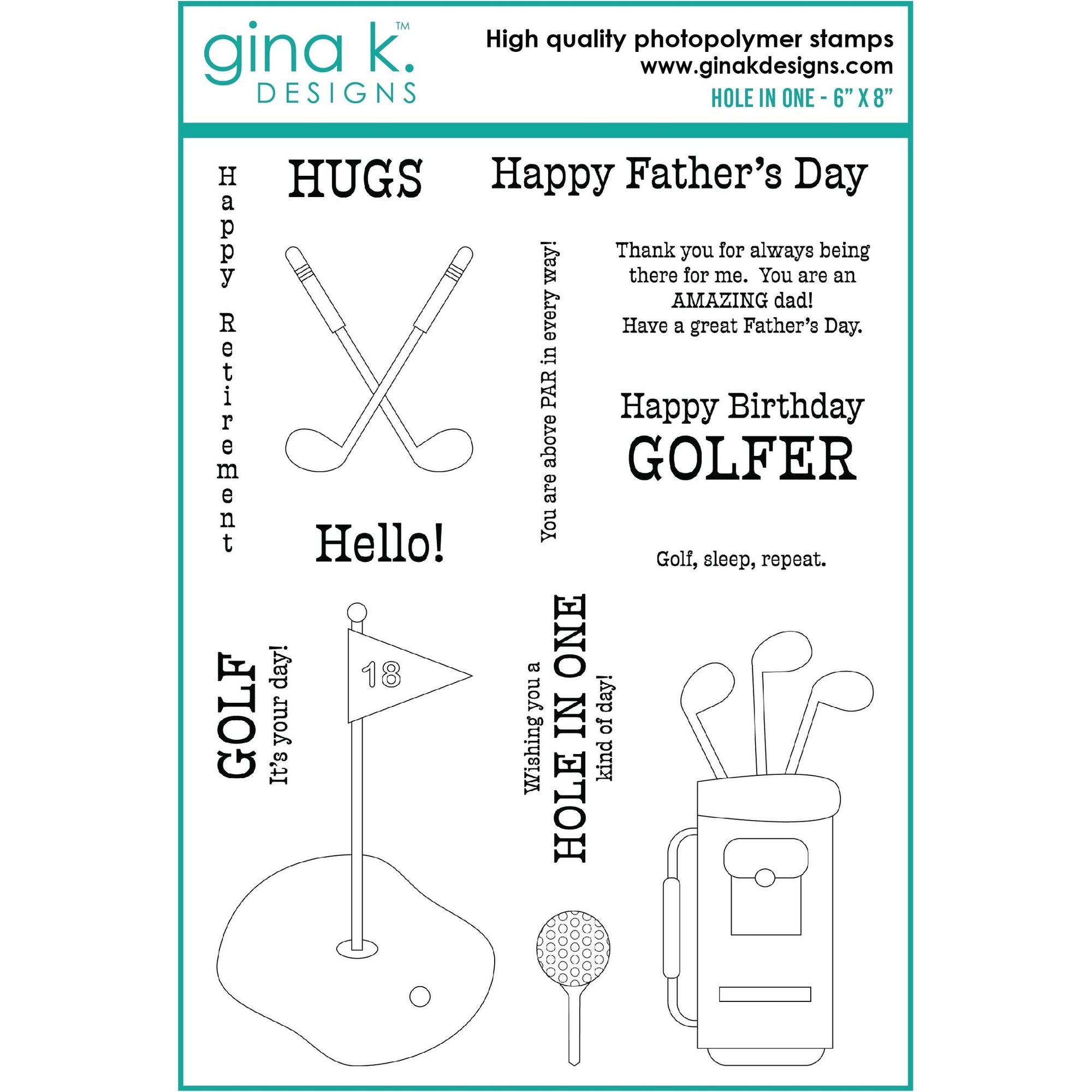 Gina K Designs HOLE IN ONE Clear Stamps dw06