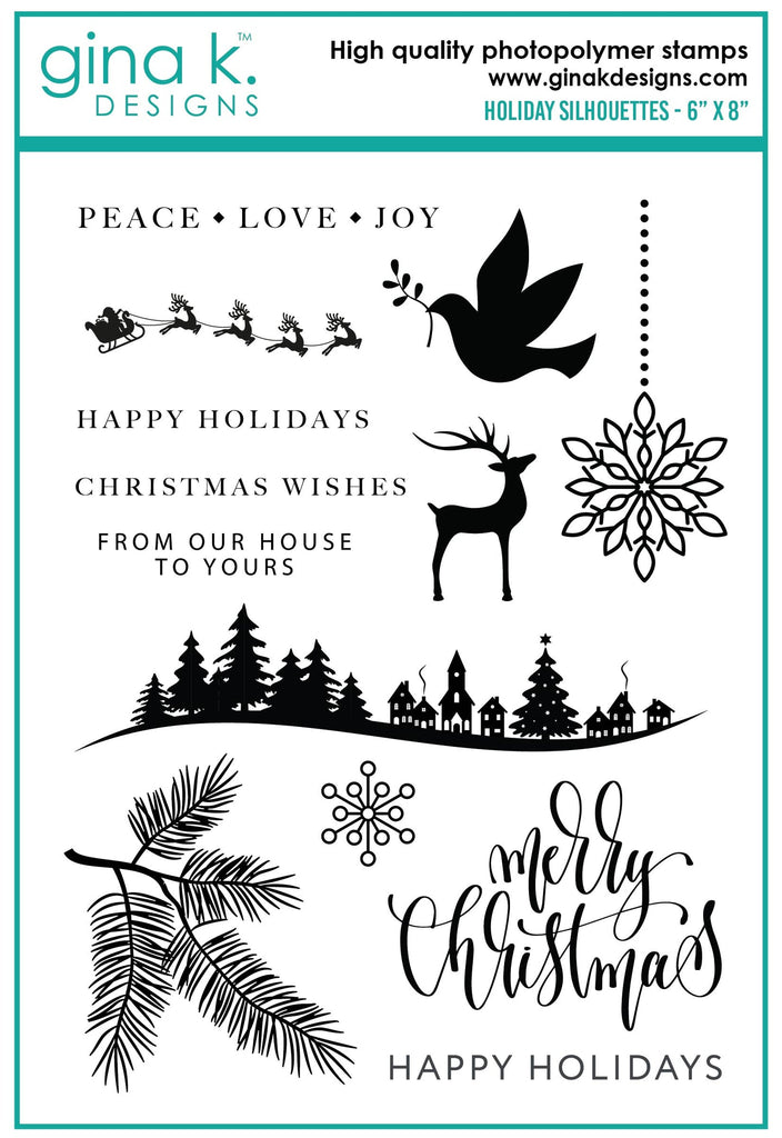 Gina K Designs HOLIDAY SILHOUETTES Clear Stamps gkd151
