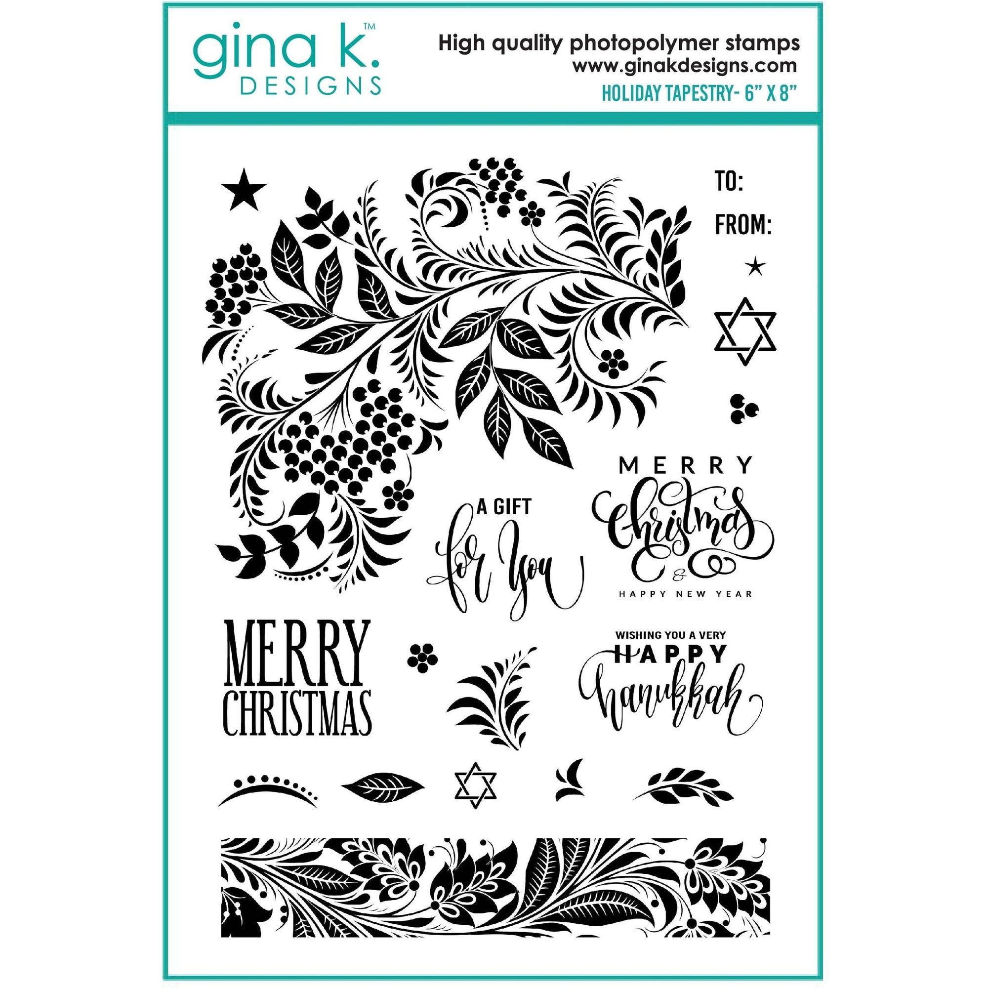 Gina K Designs HOLIDAY TAPESTRY Clear Stamps 7139