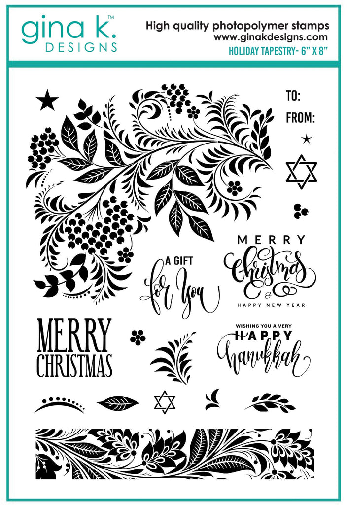 Gina K Designs HOLIDAY TAPESTRY Clear Stamps 7139