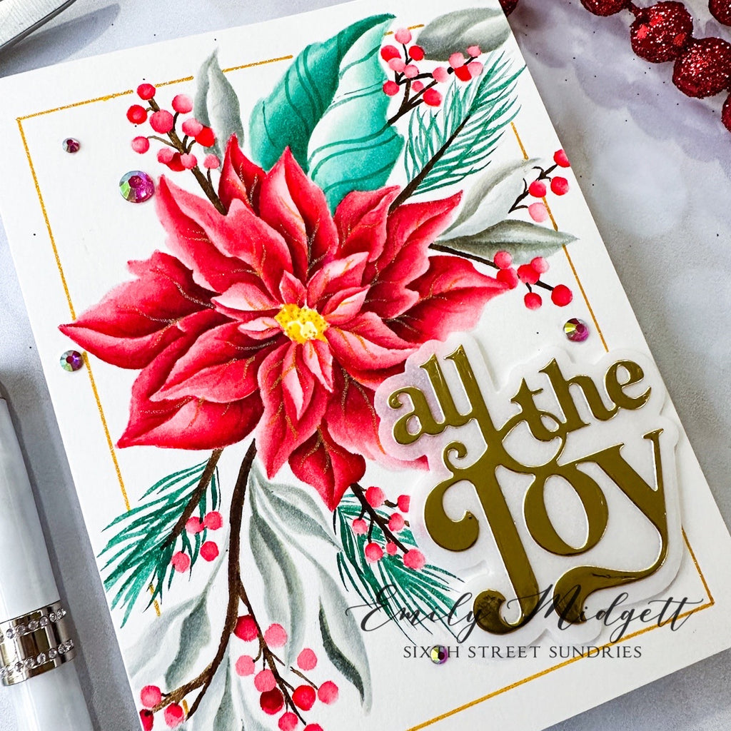 Simon Says Clear Stamps Holiday Blossoms sss202800c All The Joy Christmas Card | color-code:ALT01