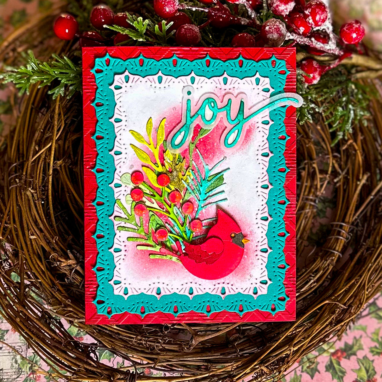 CZ Design Holiday Duo Wafer Dies czd264 Sugar and Spice Joy Card