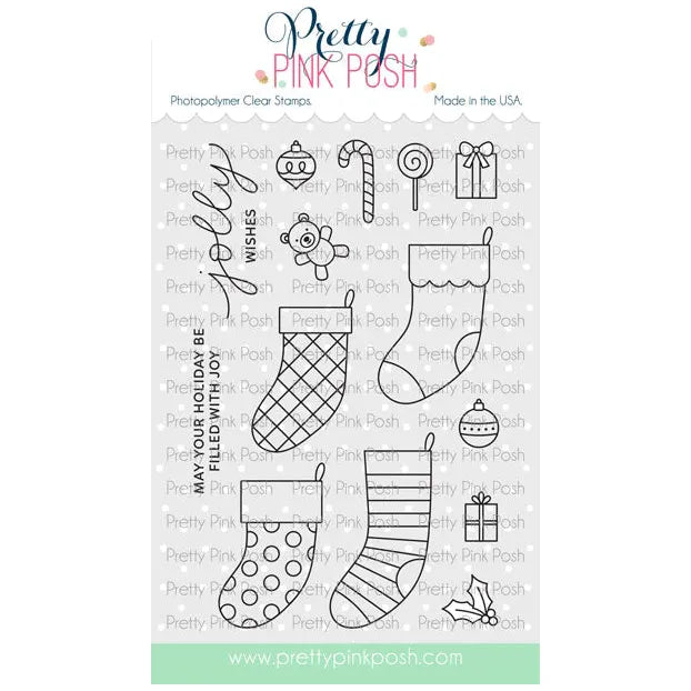 Pretty Pink Posh Holiday Stockings Clear Stamps