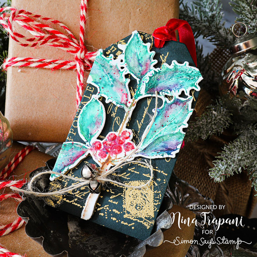 PREORDER Tim Holtz Cling Rubber Stamps Festive Collage cms459