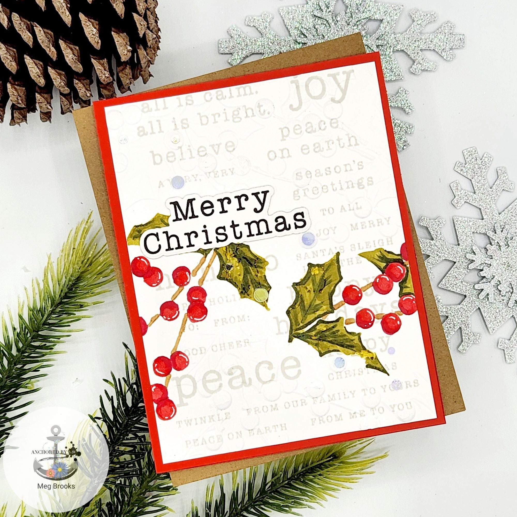 CZ Designs Holiday Typewriter Wafer Dies czd214c Stamptember Christmas Card