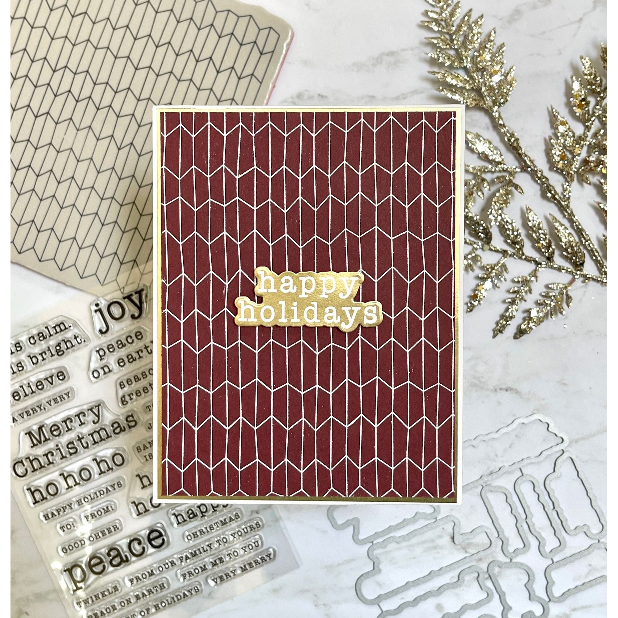 CZ Designs Holiday Typewriter Wafer Dies czd214c Stamptember Christmas Card | color-code:ALT01