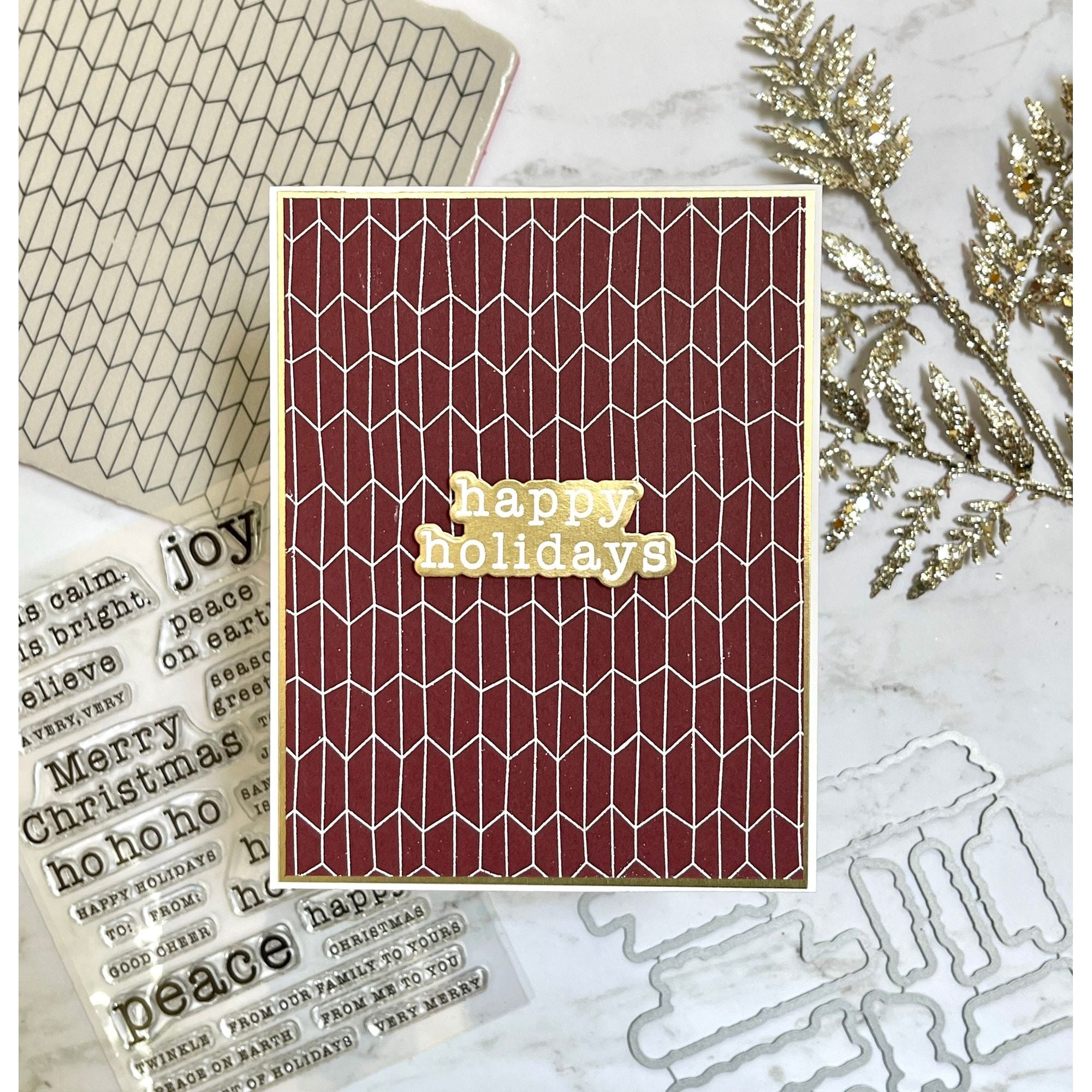 CZ Design Stamps And Dies Holiday Typewriter set674ht Stamptember Christmas Card | color-code:ALT01