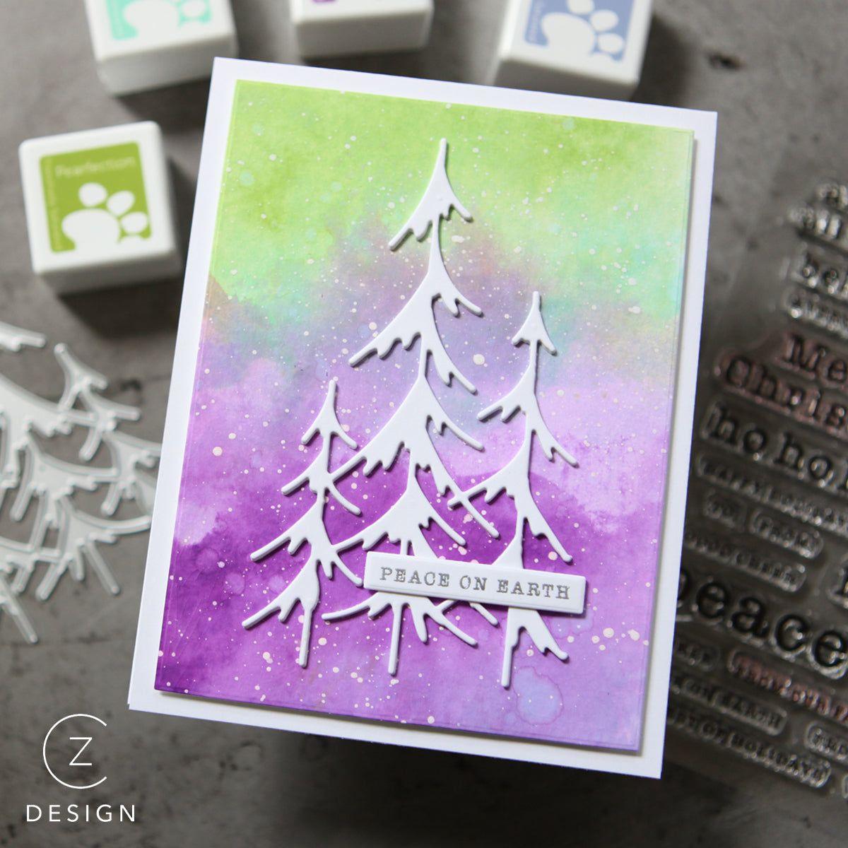 CZ Design Clear Stamps Holiday Typewriter cz382c Stamptember Christmas Card