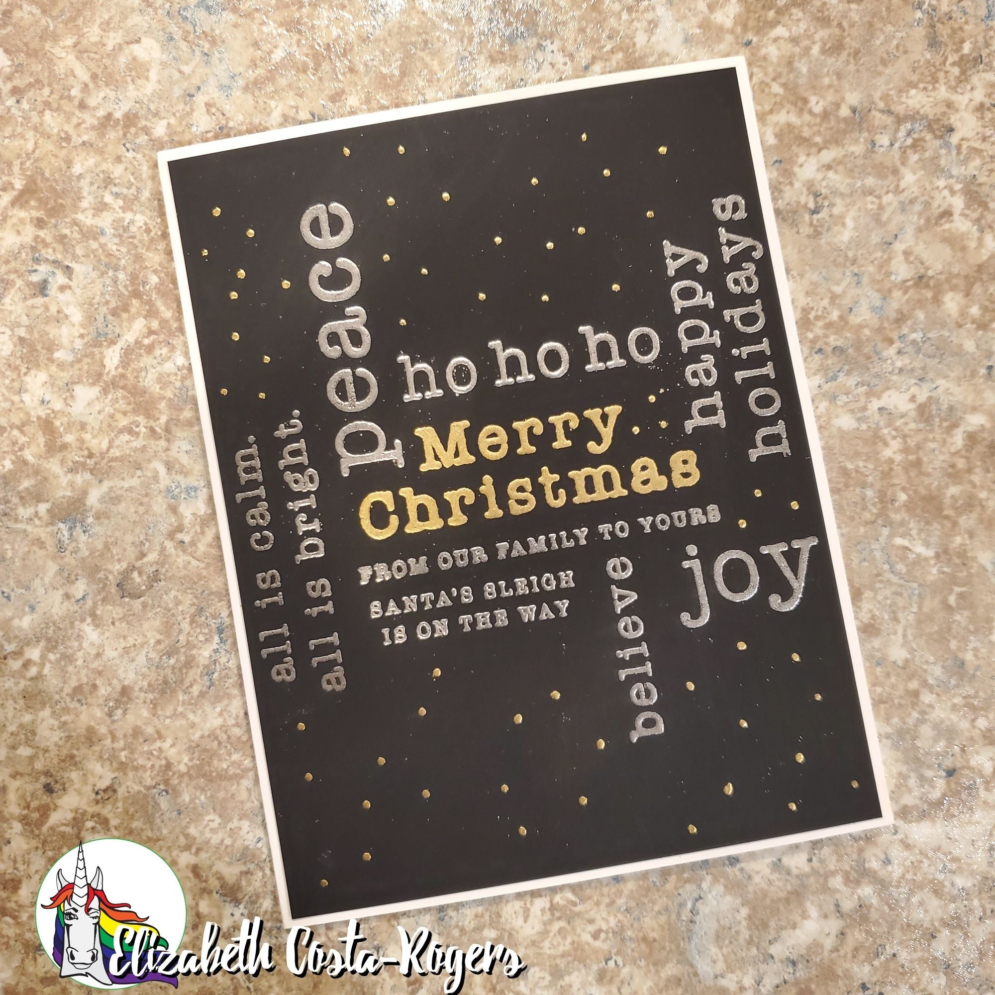 CZ Design Clear Stamps Holiday Typewriter cz382c Stamptember Christmas Card
