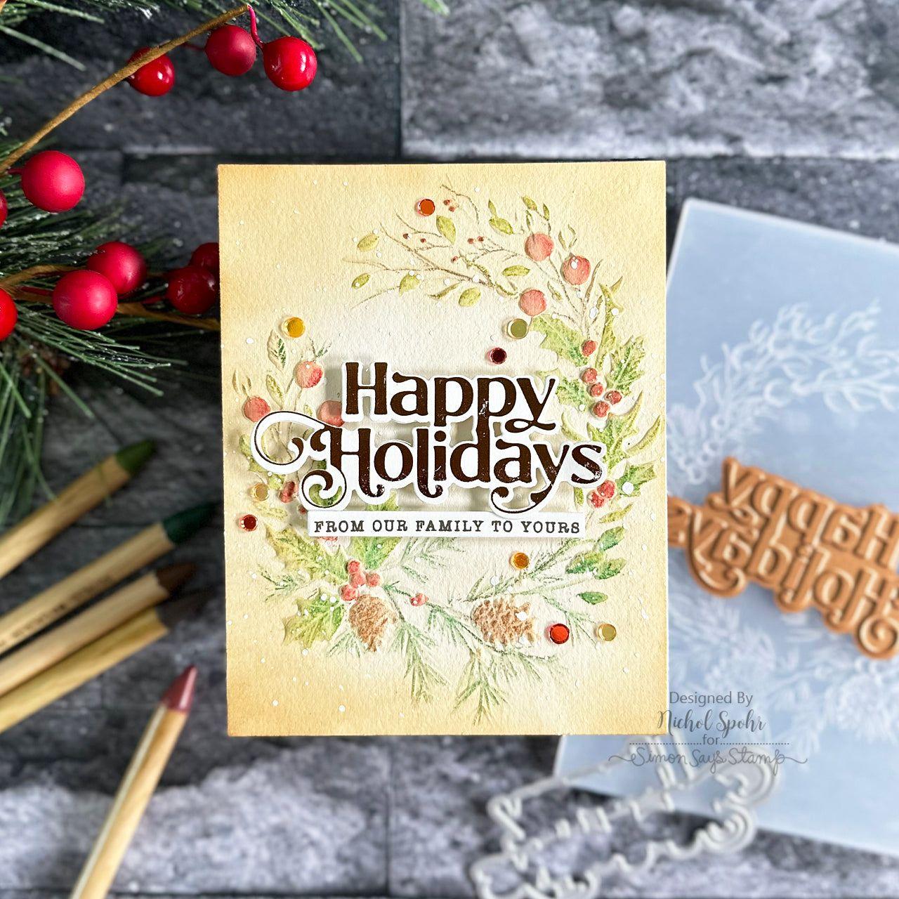CZ Design Clear Stamps Holiday Typewriter cz382c Stamptember Christmas Card