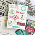Tim Holtz Holiday Postmarks Stamps with Simon Says Stamp Dies Bundle sethp25 Christmas Card | color-code:ALT01