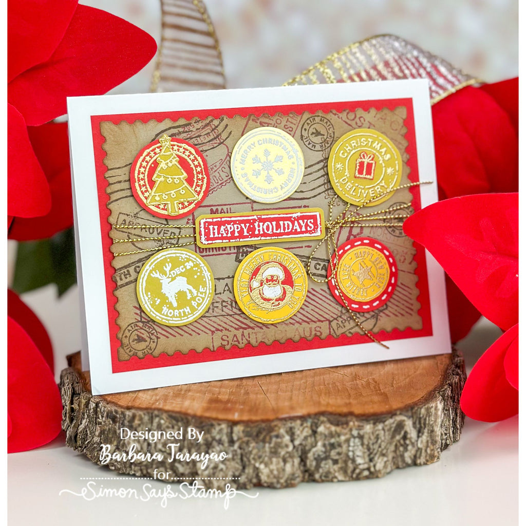 Simon Says Stamp Holiday Postmarks Wafer Dies 323sss Christmas Card