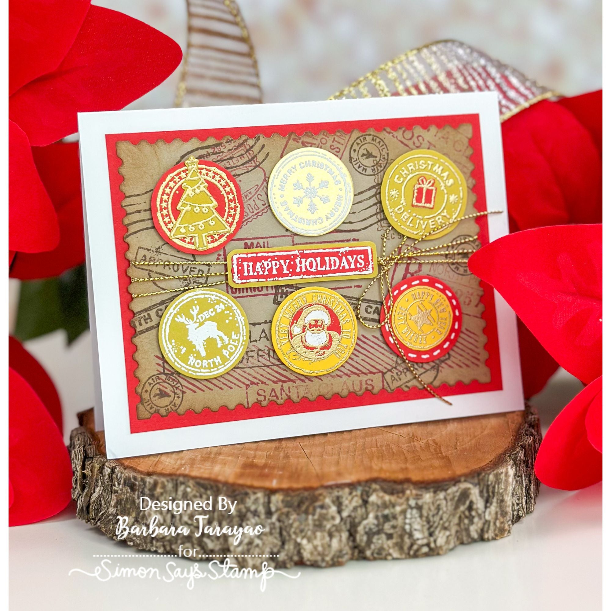 Simon Says Stamp Holiday Postmarks Wafer Dies 323sss Christmas Card