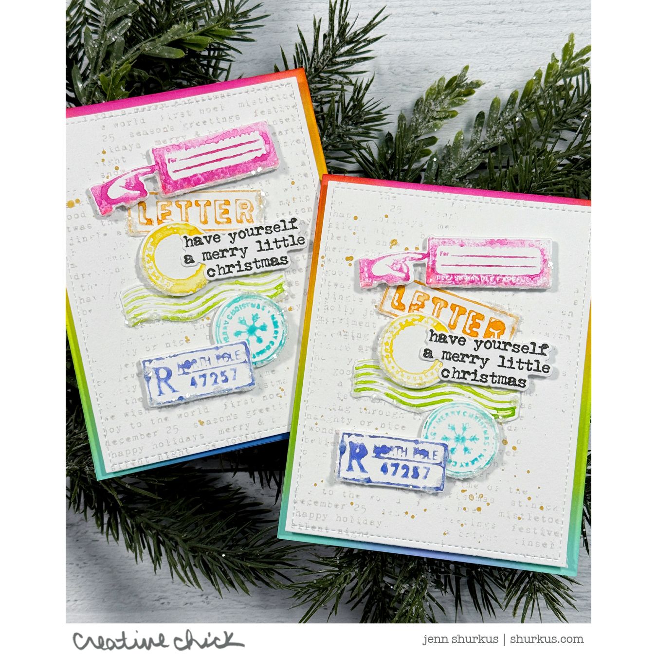 Tim Holtz Holiday Postmarks Stamps with Simon Says Stamp Dies Bundle sethp25 Christmas Cards | color-code:ALT03