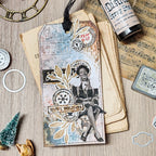 Tim Holtz Holiday Postmarks Stamps with Simon Says Stamp Dies Bundle sethp25 Holiday Tag