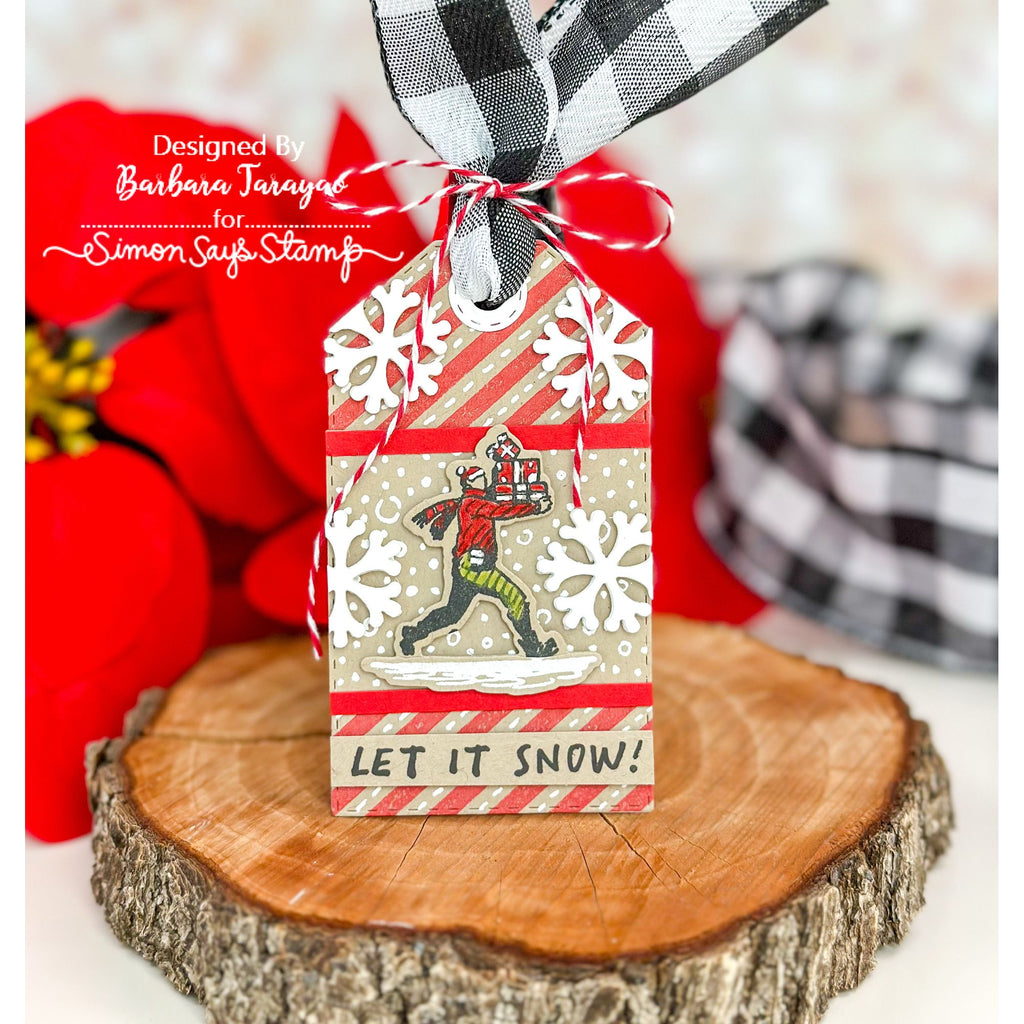 Tim Holtz Holiday Sketchbook Stamps with Simon Says Stamp Dies Bundle setho25 Christmas Tag
